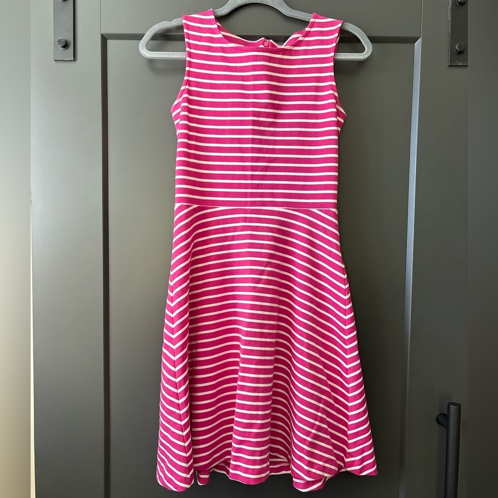 Talbots Sleeveless Knit Dress | Bright Pink & White Striped